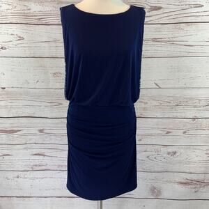 Laundry by Shelli Segal beaded sleeve edge ruched